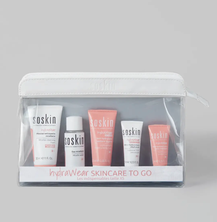 SoSkin-Paris Discovery set: Hydrawear Skincare To Go Kit - Micellar Cleansing Foam 30ml + Micellar Water 25ml + Lightweight Moisturising Care 20ml + Hyaluronic Fill-In Concentrate 10ml +Soothing eye contour care 5m