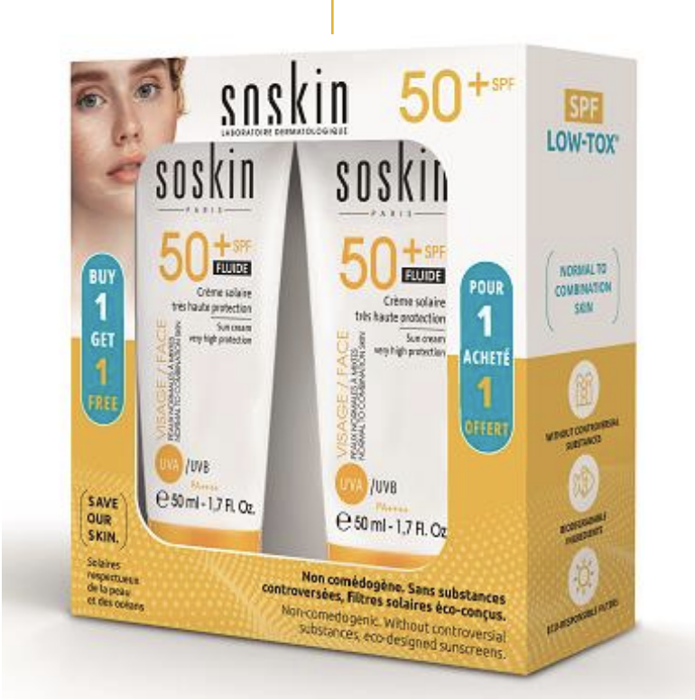 SoSkin-Paris Sunscreen Bundle - Sada produktů s SPF Ochranný krém SPF 50 50 ml + Ochranný krém SPF 50 50 ml
